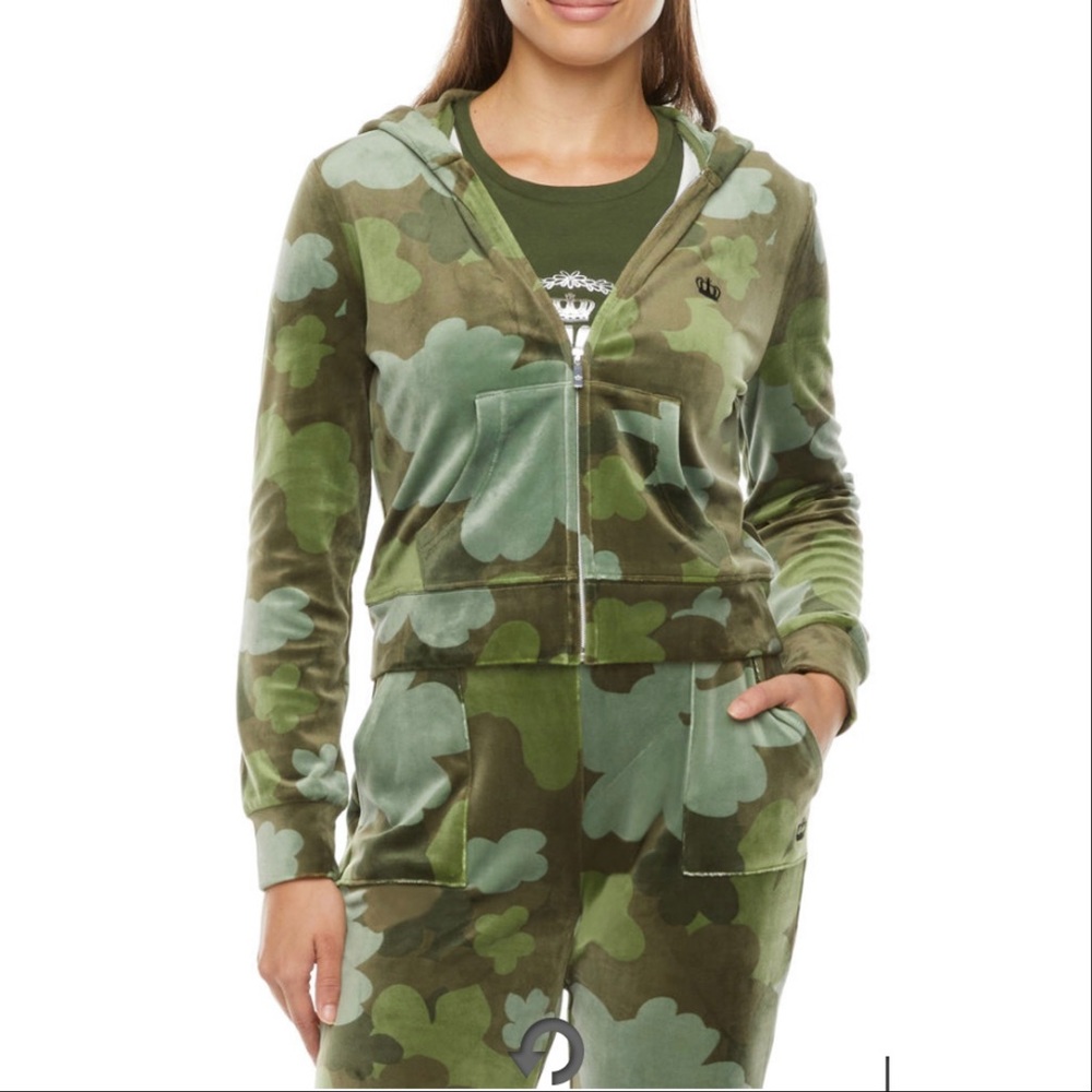 Juicy Velour Camo Floral Tracksuit